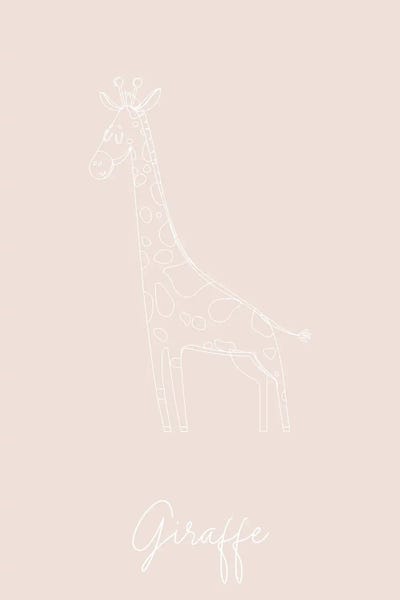 Giraffes: Nursery Giraffe Line Art by Typologie Paper Co
