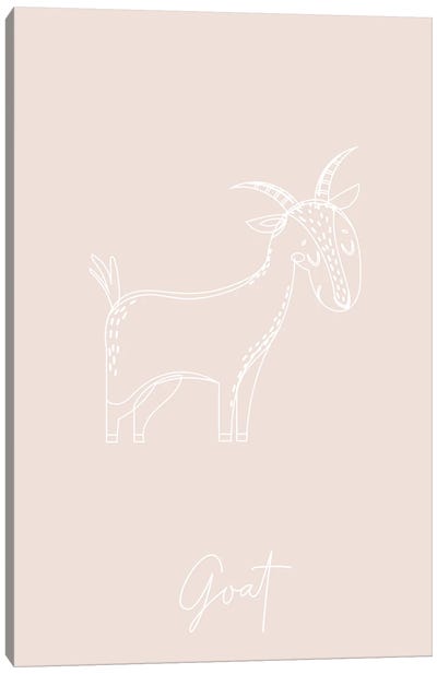 Nursery Goat Line Art Canvas Art Print - Typologie Paper Co