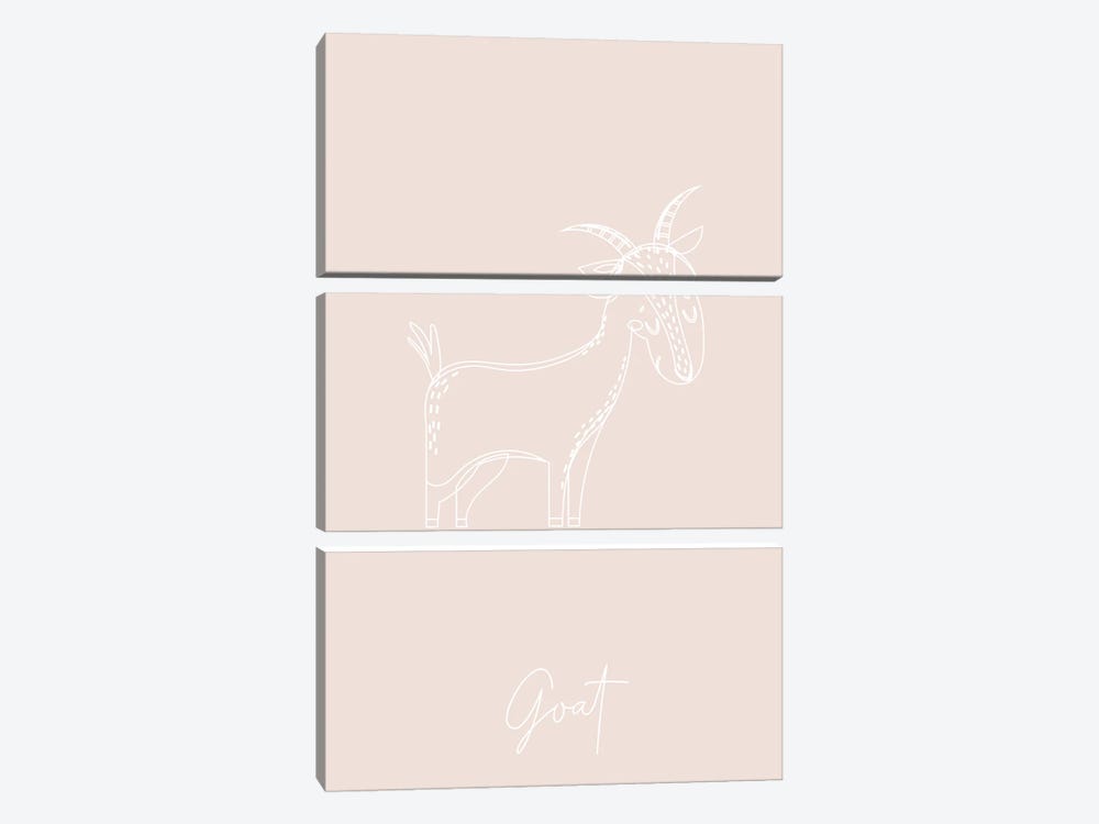Nursery Goat Line Art by Typologie Paper Co 3-piece Canvas Art Print