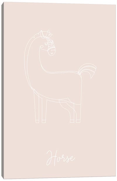Nursery Horse Line Art Canvas Art Print - Typologie Paper Co
