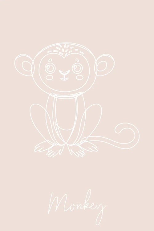 Nursery Monkey Line Art