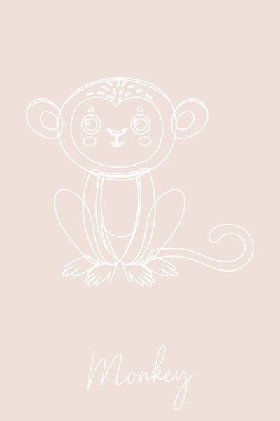 Monkeys: Nursery Monkey Line Art by Typologie Paper Co