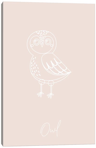 Nursery Owl Line Art Canvas Art Print - Typologie Paper Co