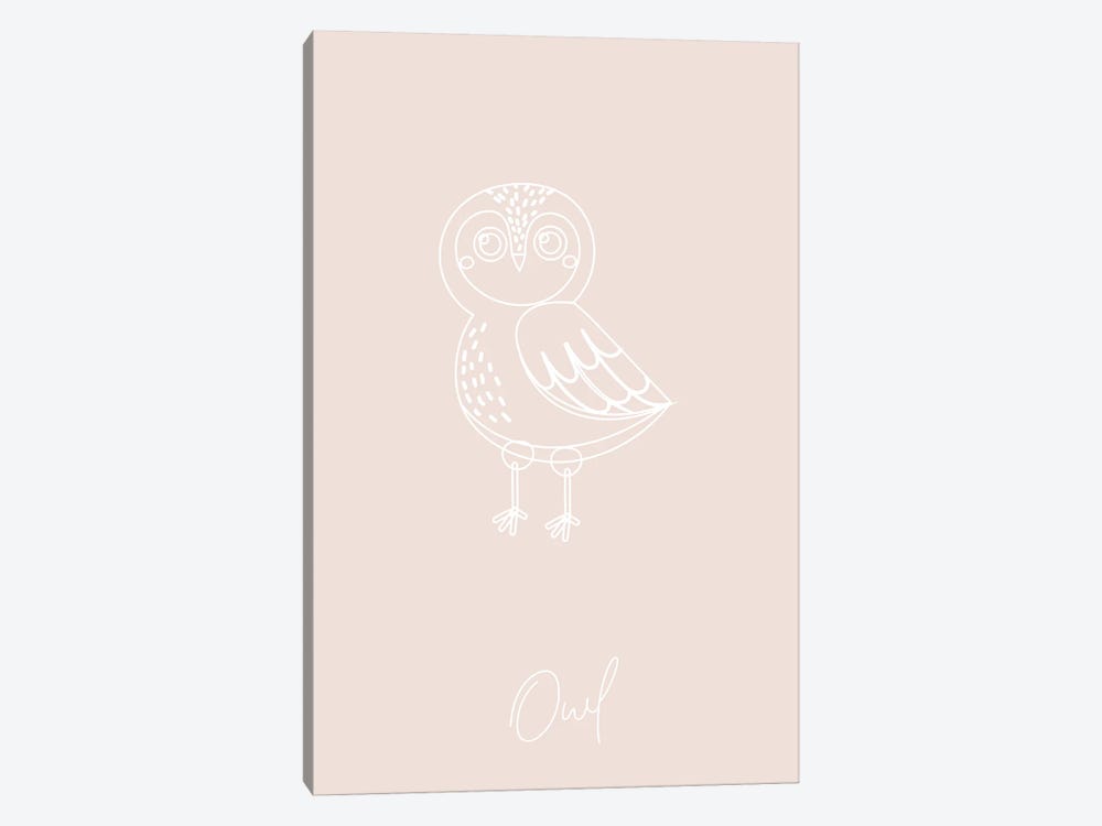 Nursery Owl Line Art by Typologie Paper Co 1-piece Canvas Print