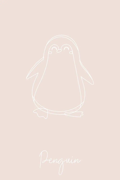 Nursery Penguin Line Art
