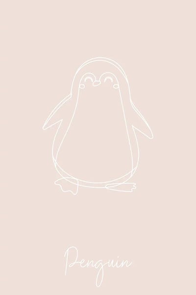 Penguins: Nursery Penguin Line Art by Typologie Paper Co
