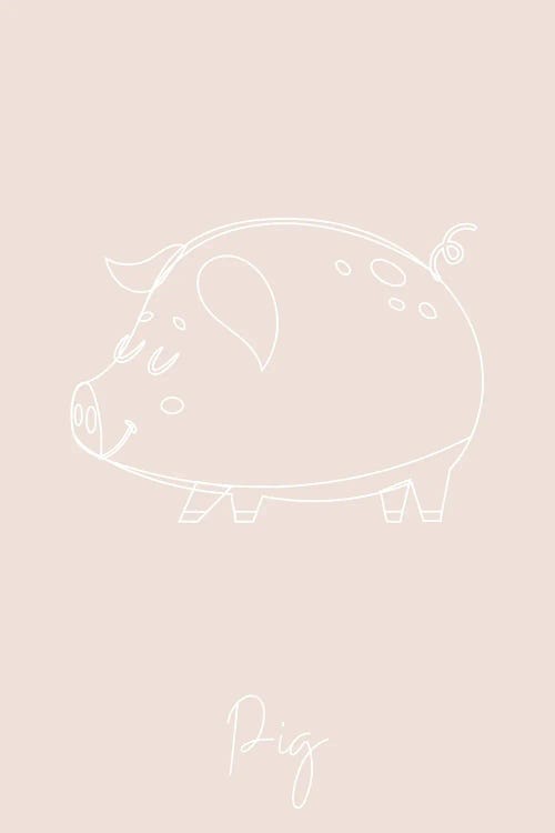 Nursery Pig Line Art