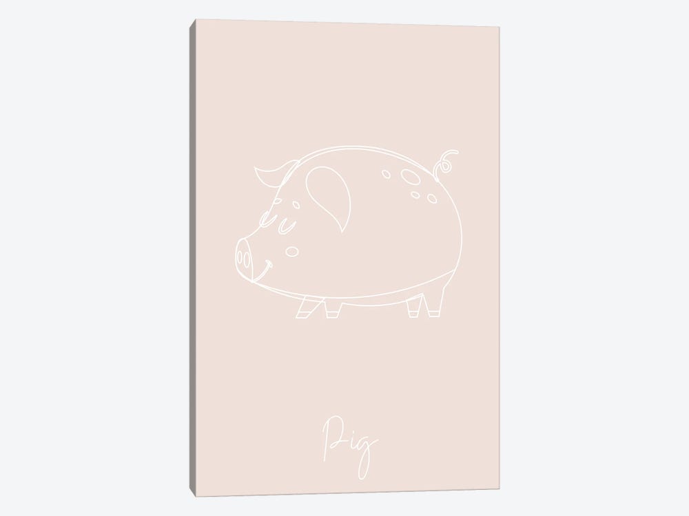 Nursery Pig Line Art by Typologie Paper Co 1-piece Art Print