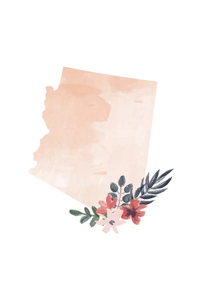 Arizona: Arizona Floral Watercolor State by Typologie Paper Co