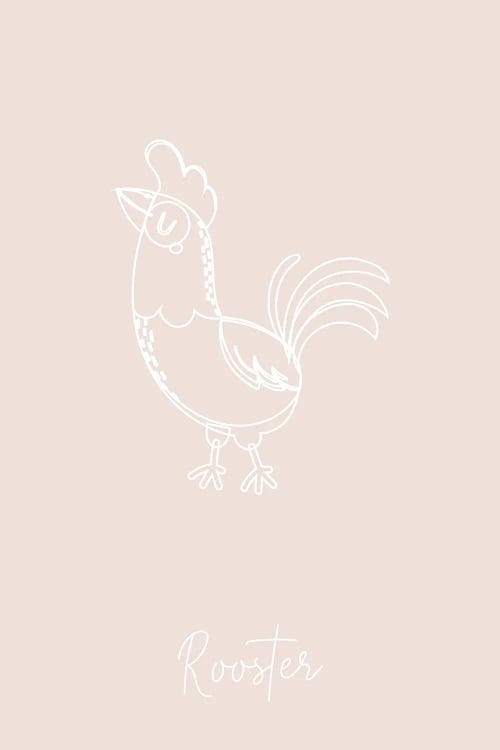 Nursery Rooster Line Art