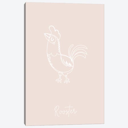 Nursery Rooster Line Art Canvas Print #TPP150} by Typologie Paper Co Canvas Art Print
