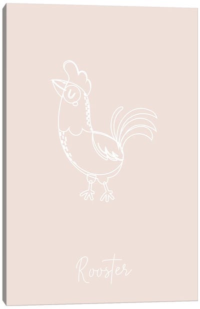 Nursery Rooster Line Art Canvas Art Print - Typologie Paper Co
