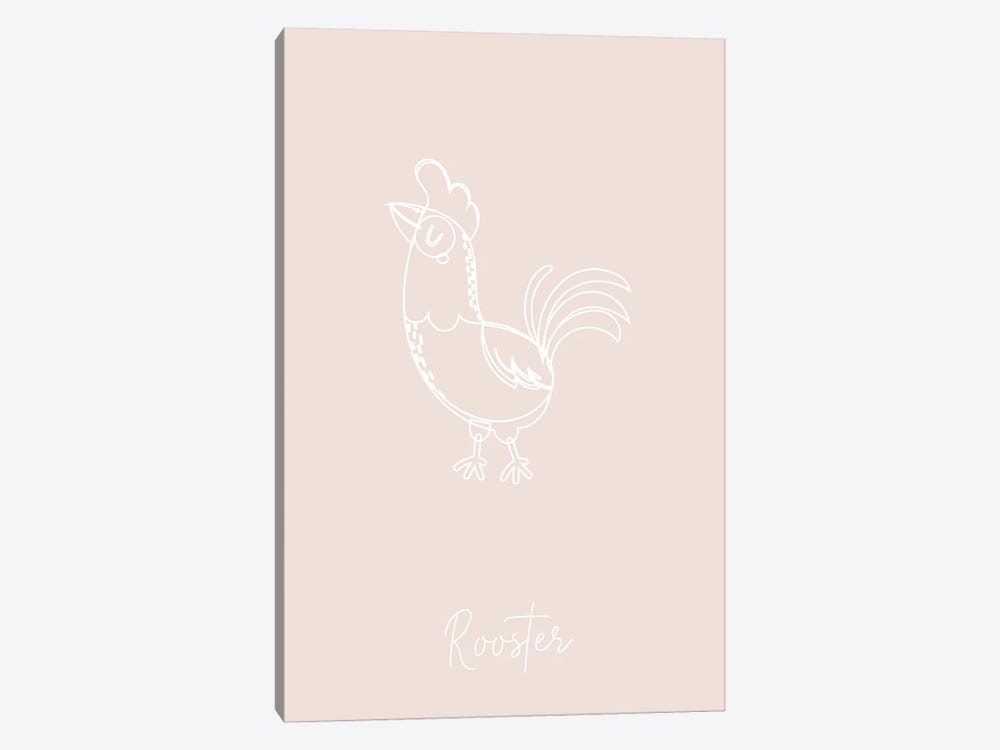 Nursery Rooster Line Art by Typologie Paper Co 1-piece Canvas Print