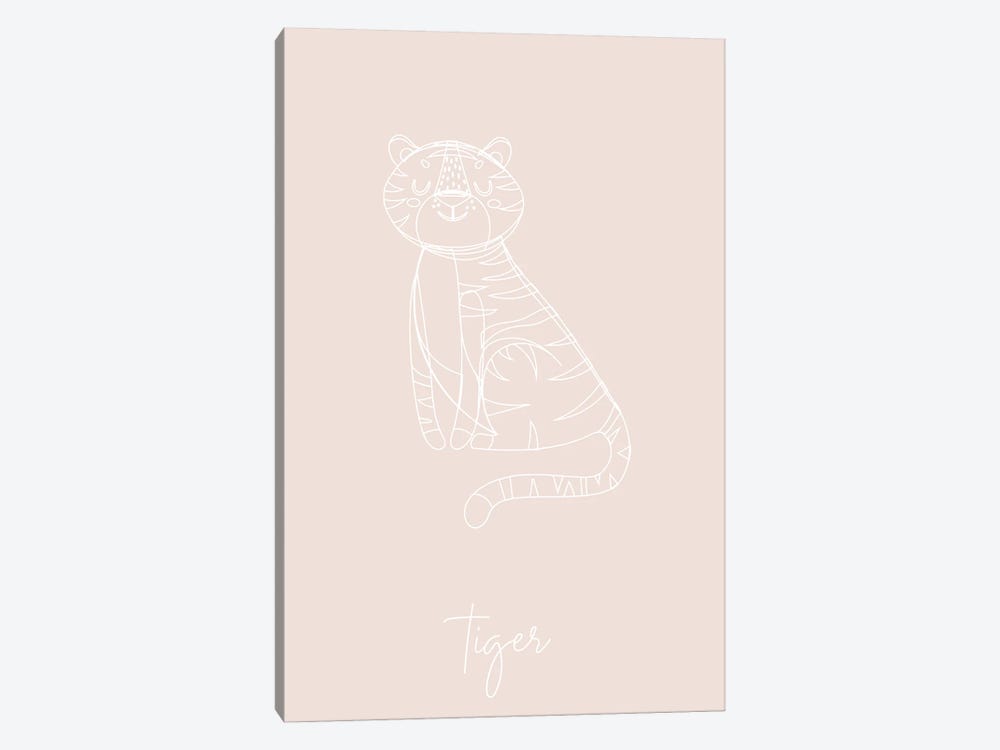 Nursery Tiger Line Art by Typologie Paper Co 1-piece Canvas Wall Art