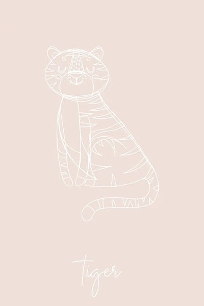 Tigers: Nursery Tiger Line Art by Typologie Paper Co