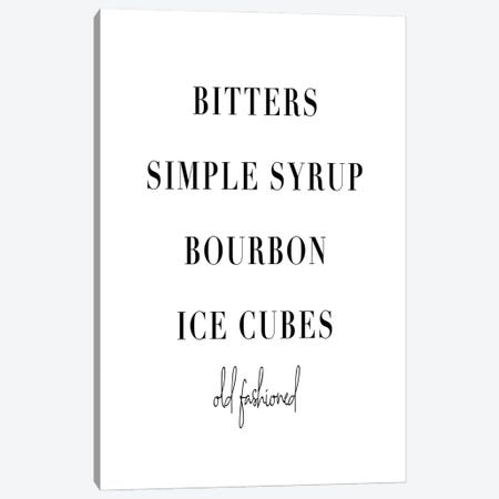 Old Fashioned Cocktail Recipe Canvas Print #TPP157} by Typologie Paper Co Canvas Artwork