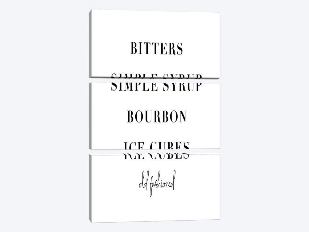 Old Fashioned Cocktail Recipe by Typologie Paper Co 3-piece Canvas Artwork