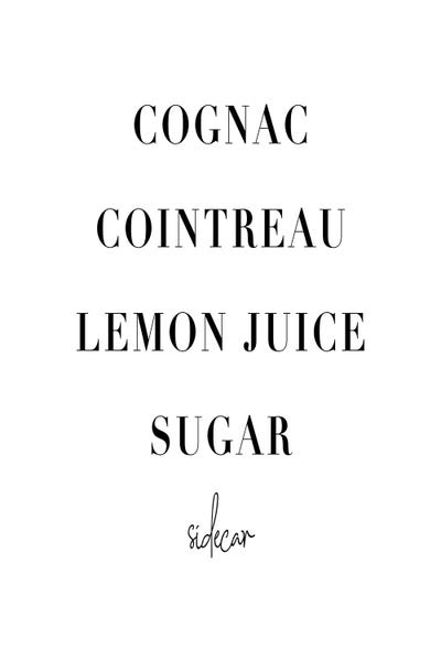 Sidecar Cocktail Recipe by Typologie Paper Co canvas print