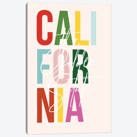 California "The Golden State" Color State Canvas Print #TPP18} by Typologie Paper Co Canvas Print