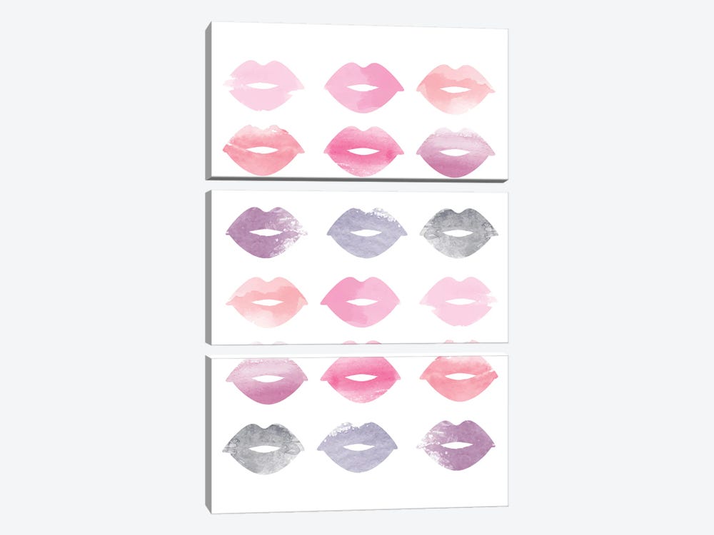 Watercolor Lips Multiple by Typologie Paper Co 3-piece Art Print