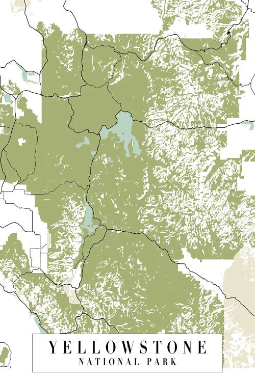 Yellowstone National Park Retro Street Map