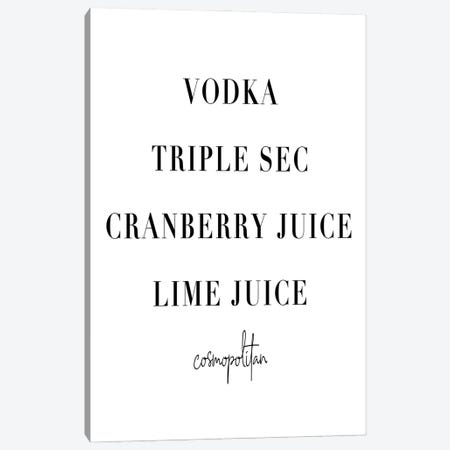Cosmopolitan Cocktail Recipe Canvas Print #TPP26} by Typologie Paper Co Art Print