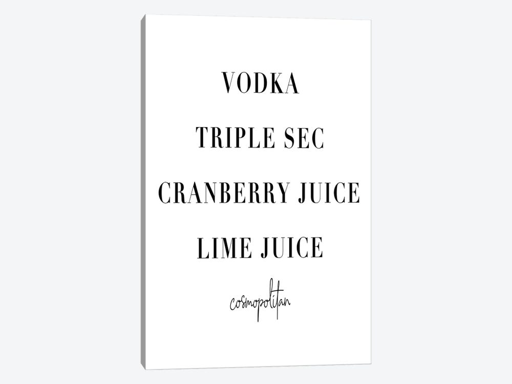 Cosmopolitan Cocktail Recipe by Typologie Paper Co 1-piece Canvas Print