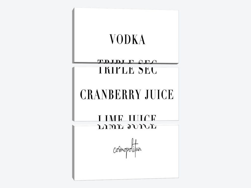 Cosmopolitan Cocktail Recipe by Typologie Paper Co 3-piece Canvas Art Print