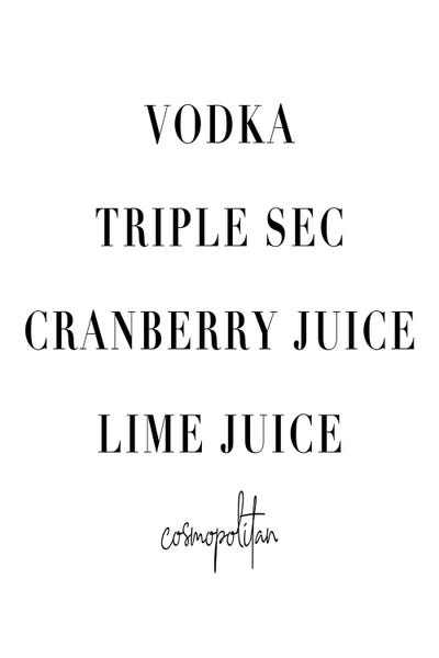Cosmopolitan: Cosmopolitan Cocktail Recipe by Typologie Paper Co