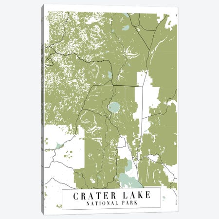 Crater Lake National Park Retro Street Map Canvas Print #TPP27} by Typologie Paper Co Canvas Print