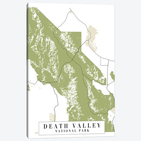 Death Valley National Park Retro Street Map Canvas Print #TPP32} by Typologie Paper Co Canvas Print