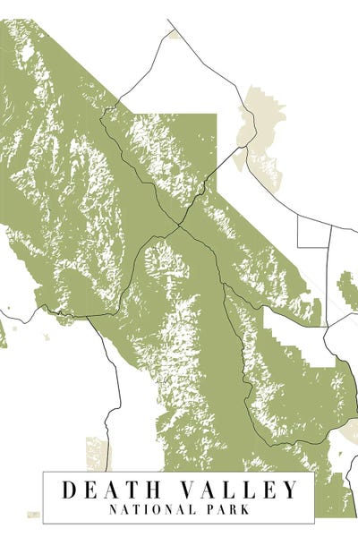 Death Valley National Park: Death Valley National Park Retro Street Map by Typologie Paper Co