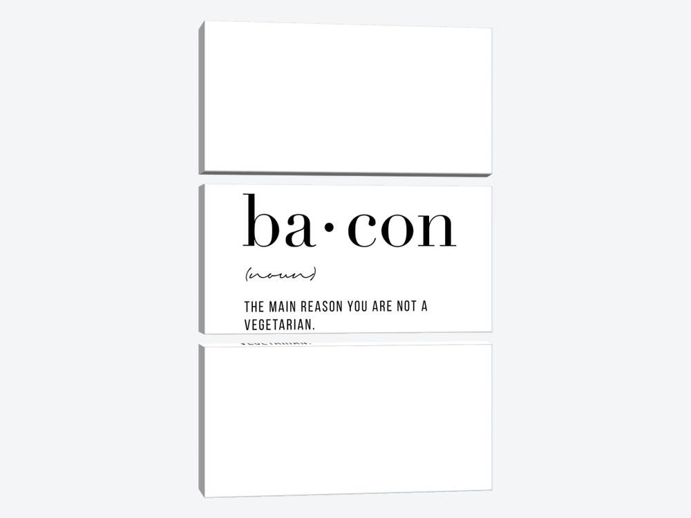 Definition Bacon by Typologie Paper Co 3-piece Canvas Art Print