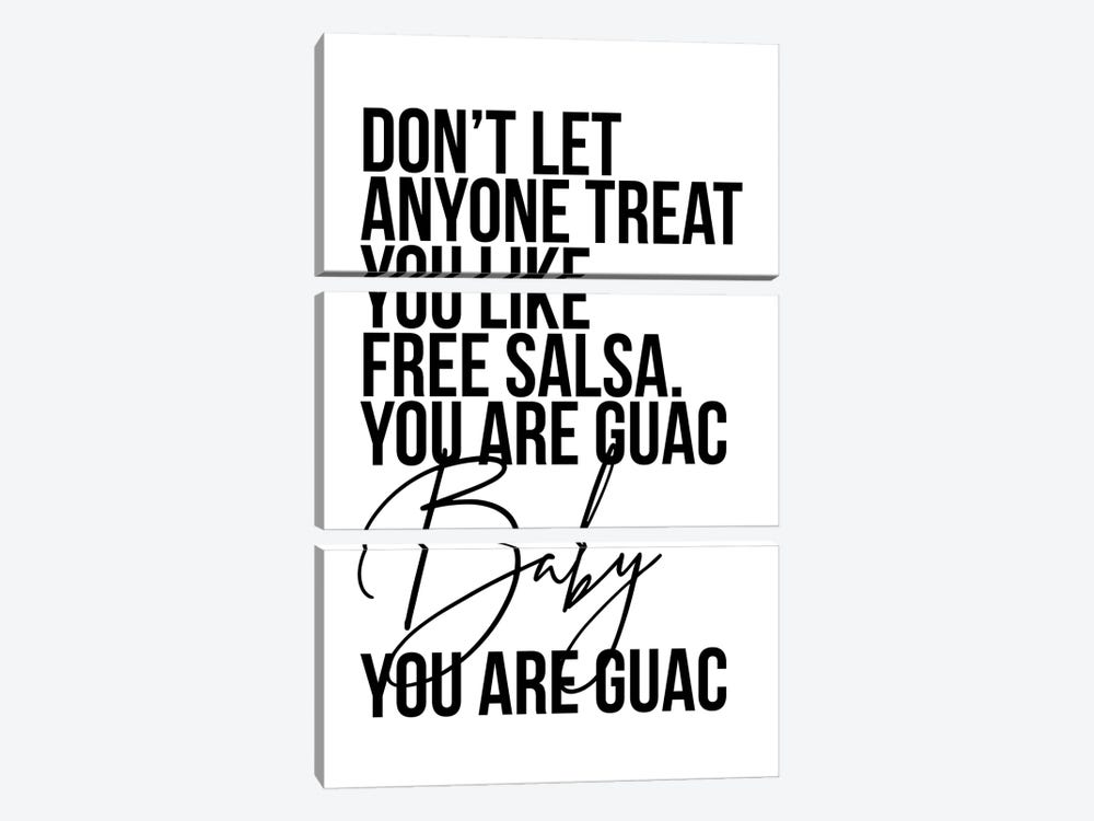 You Are Guac Baby by Typologie Paper Co 3-piece Canvas Print