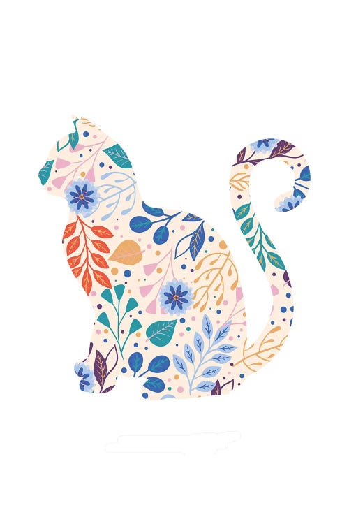 Floral Cat Silhouette