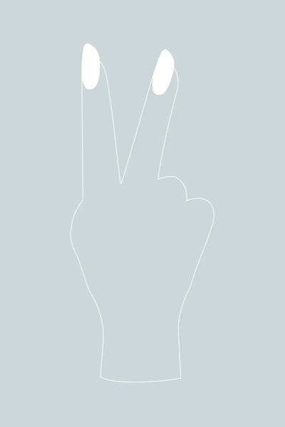 Girl Power Peace Sign Blue