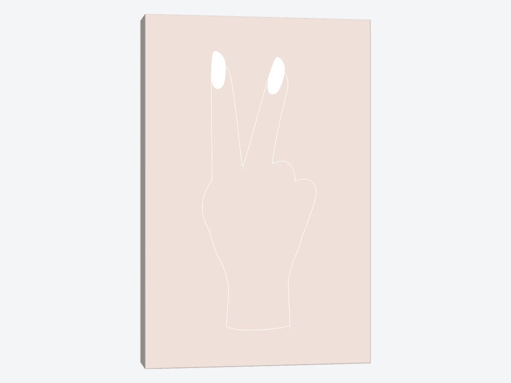 Girl Power Peace Sign Tan by Typologie Paper Co 1-piece Canvas Artwork