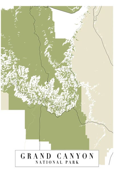 Grand Canyon National Park Retro Street Map by Typologie Paper Co framed wall art