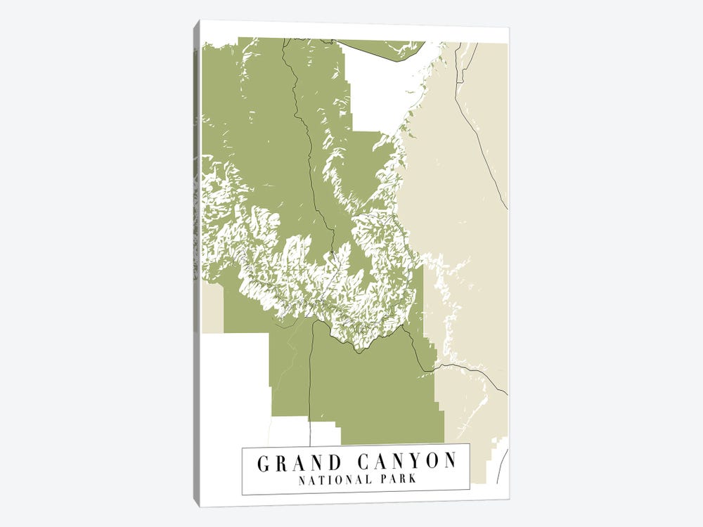 Grand Canyon National Park Retro Street Map by Typologie Paper Co 1-piece Art Print