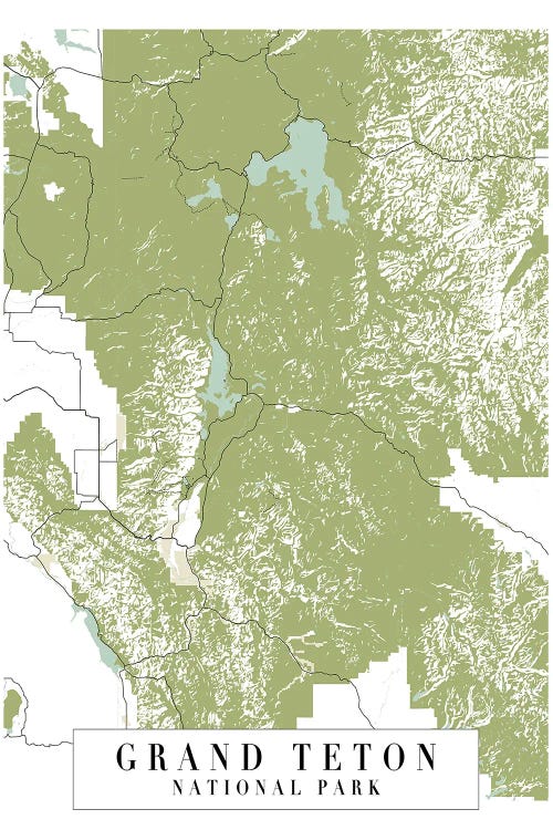 Grand Teton National Park Retro Street Map