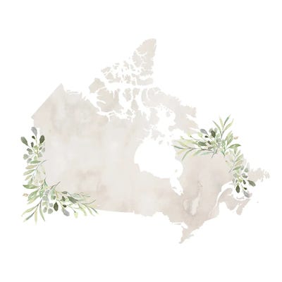 Gray Watercolor Canada by Typologie Paper Co framed wall art