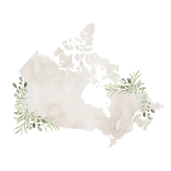 Canada: Gray Watercolor Canada by Typologie Paper Co