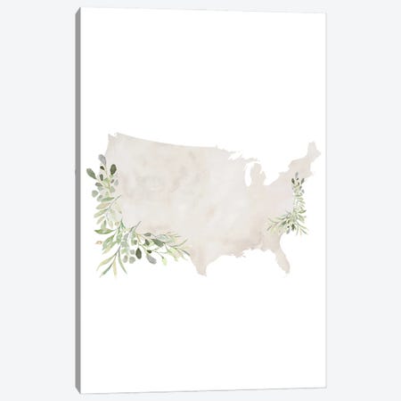 Gray Watercolor United States Canvas Print #TPP54} by Typologie Paper Co Canvas Wall Art