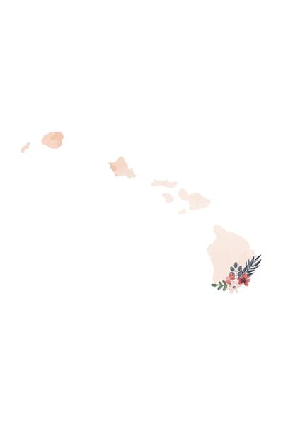 Hawaii: Hawaii Floral Watercolor State by Typologie Paper Co
