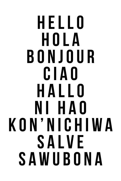 Hello In Multiple Languages - Hola Bonjour Ciao Halo