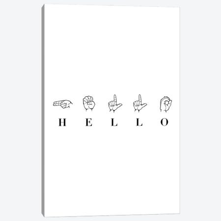 Hello Sign Language Canvas Print #TPP58} by Typologie Paper Co Canvas Print
