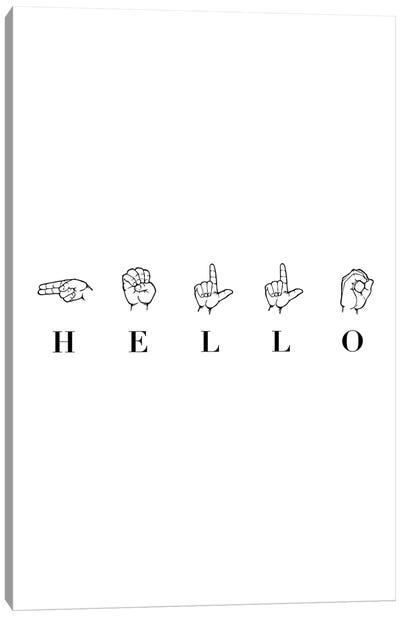 Hello Sign Language Canvas Art Print - Typologie Paper Co
