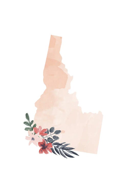 Idaho Floral Watercolor State