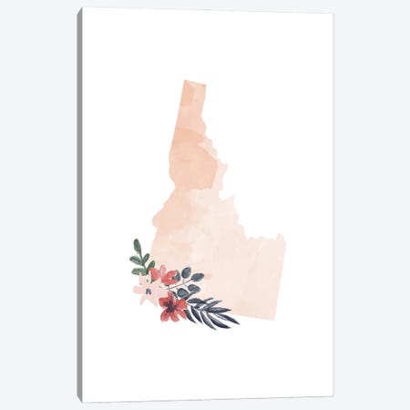 Idaho Floral Watercolor State Canvas Print #TPP68} by Typologie Paper Co Canvas Wall Art