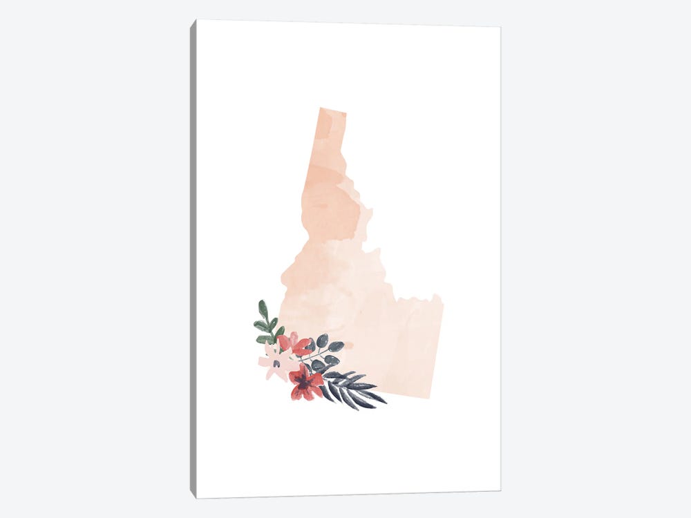 Idaho Floral Watercolor State by Typologie Paper Co 1-piece Art Print